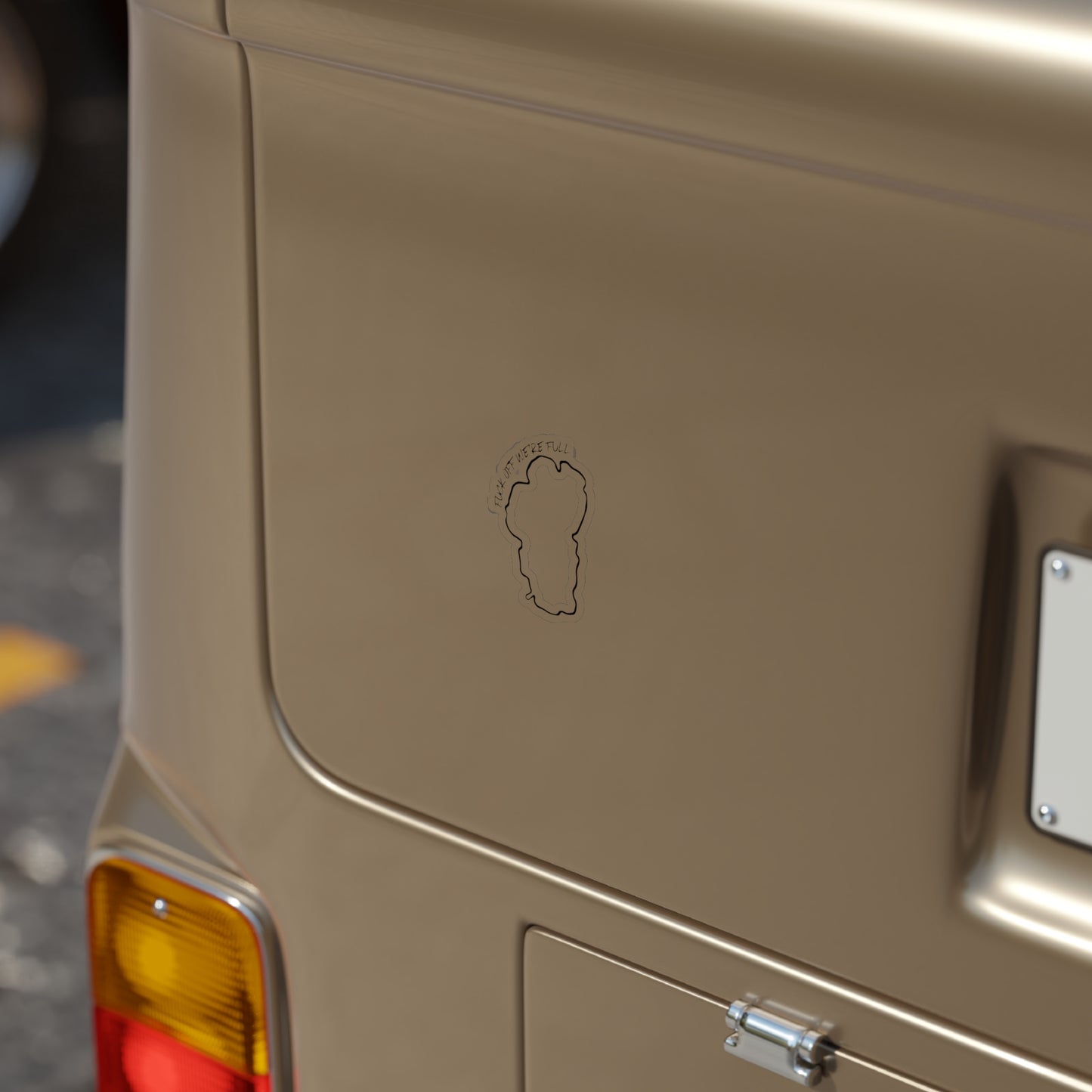 We're Full Transparent Outdoor Stickers, Die-Cut, 1pcs