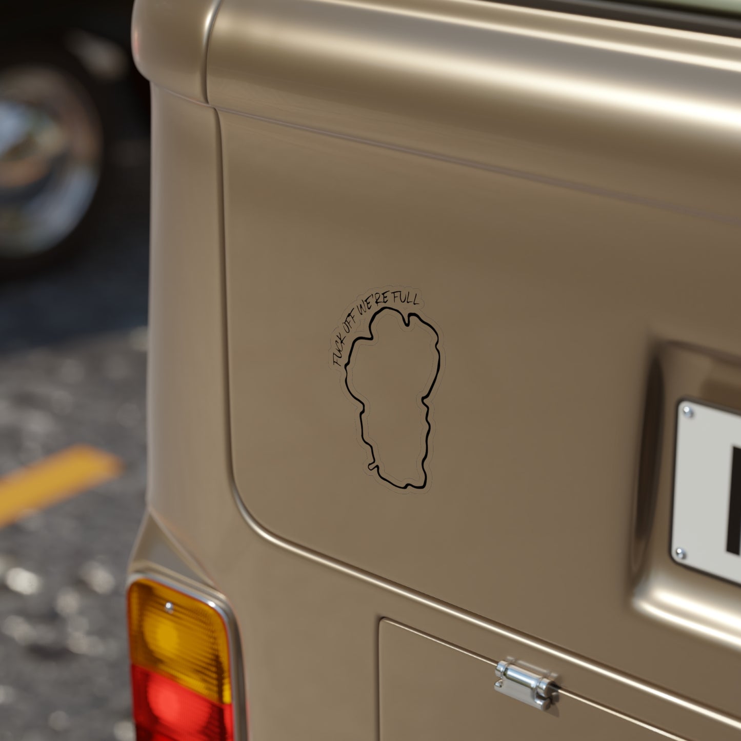 We're Full Transparent Outdoor Stickers, Die-Cut, 1pcs