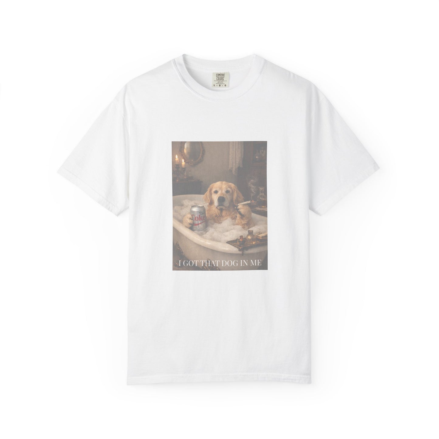 T‑Shirt — Golden Retriever Bubble Bath 'If I Fits I Sits' Cute Dog Graphic Tee