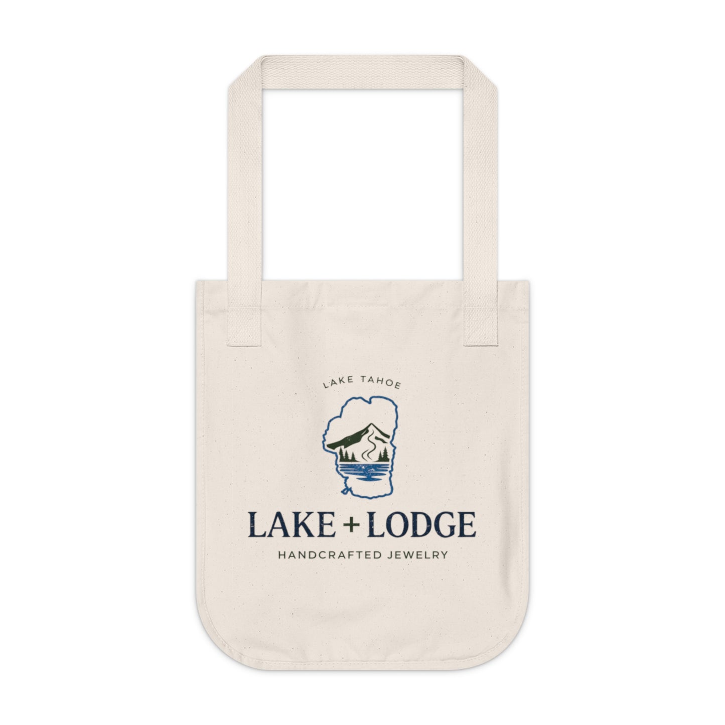 Lake + Lodge Canvas Tote Bag — Lake Tahoe Handcrafted Jewelry Logo