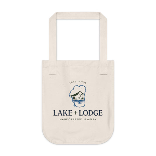 Lake + Lodge Canvas Tote Bag — Lake Tahoe Handcrafted Jewelry Logo