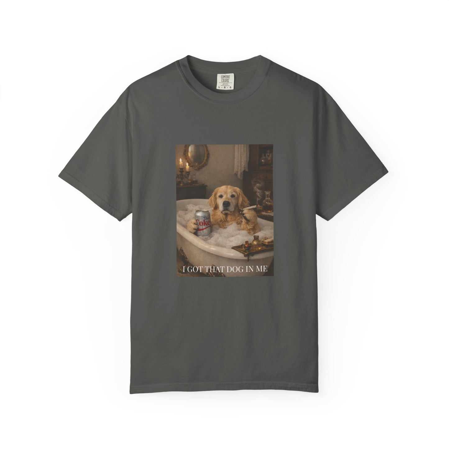 T‑Shirt — Golden Retriever Bubble Bath 'If I Fits I Sits' Cute Dog Graphic Tee
