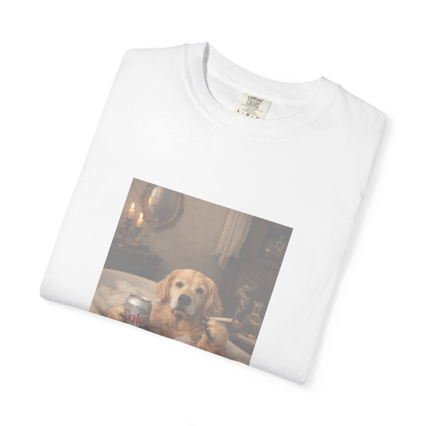 T‑Shirt — Golden Retriever Bubble Bath 'If I Fits I Sits' Cute Dog Graphic Tee