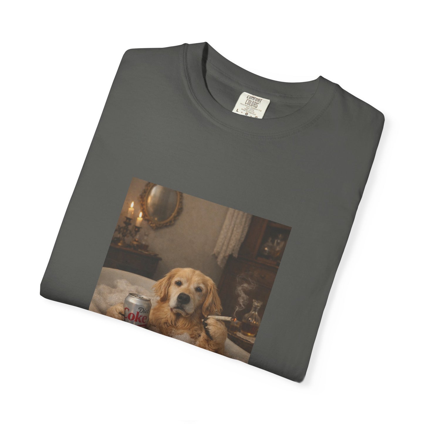 T‑Shirt — Golden Retriever Bubble Bath 'If I Fits I Sits' Cute Dog Graphic Tee